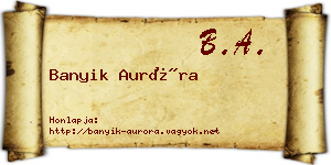 Banyik Auróra névjegykártya